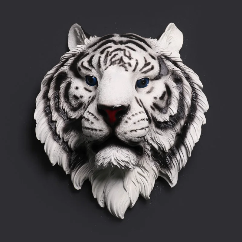 Абстрактная белая голова тигра скульптура настенная Смола животное тотем талисман украшение искусство и ремесло подарок орнамент аксессуары