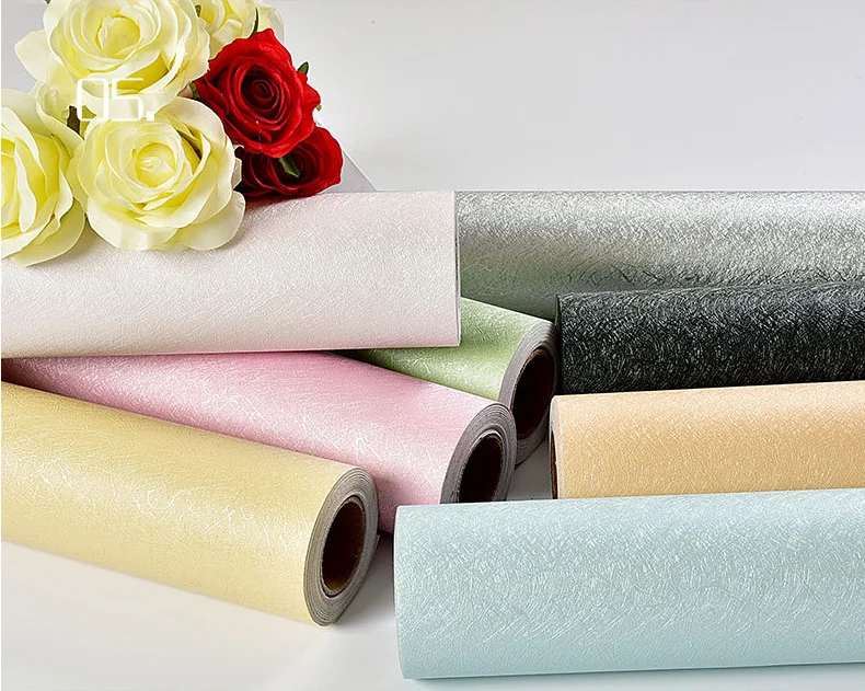 Hot Sale Beautiful PVC Self adhesive 3D Silk Grain Vinyl Wall Mural