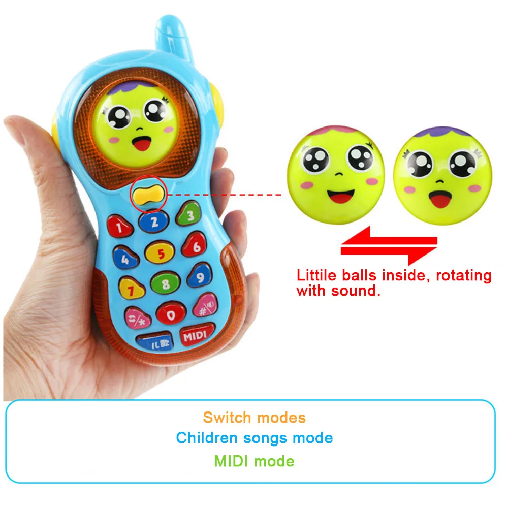 Электронный мобильный телефон игрушки цветные детские музыкальные сотовые телефоны игрушки Музыкальный сотовый телефон обучающая