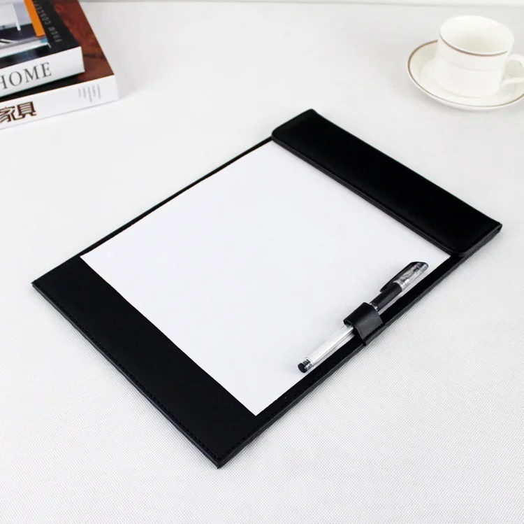 

PU Leather Large A4 Clipboard with Pen Holder, Sketch Board Drawing Paper Pad, Office Hotel Restaurant Menu Writing Pad
