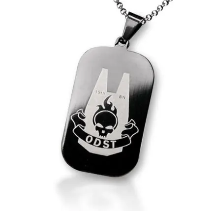 

Bahamut Game Jewelry Halo ODST Dog Tag Necklace Pendant Free With Chain-Titanium Steel