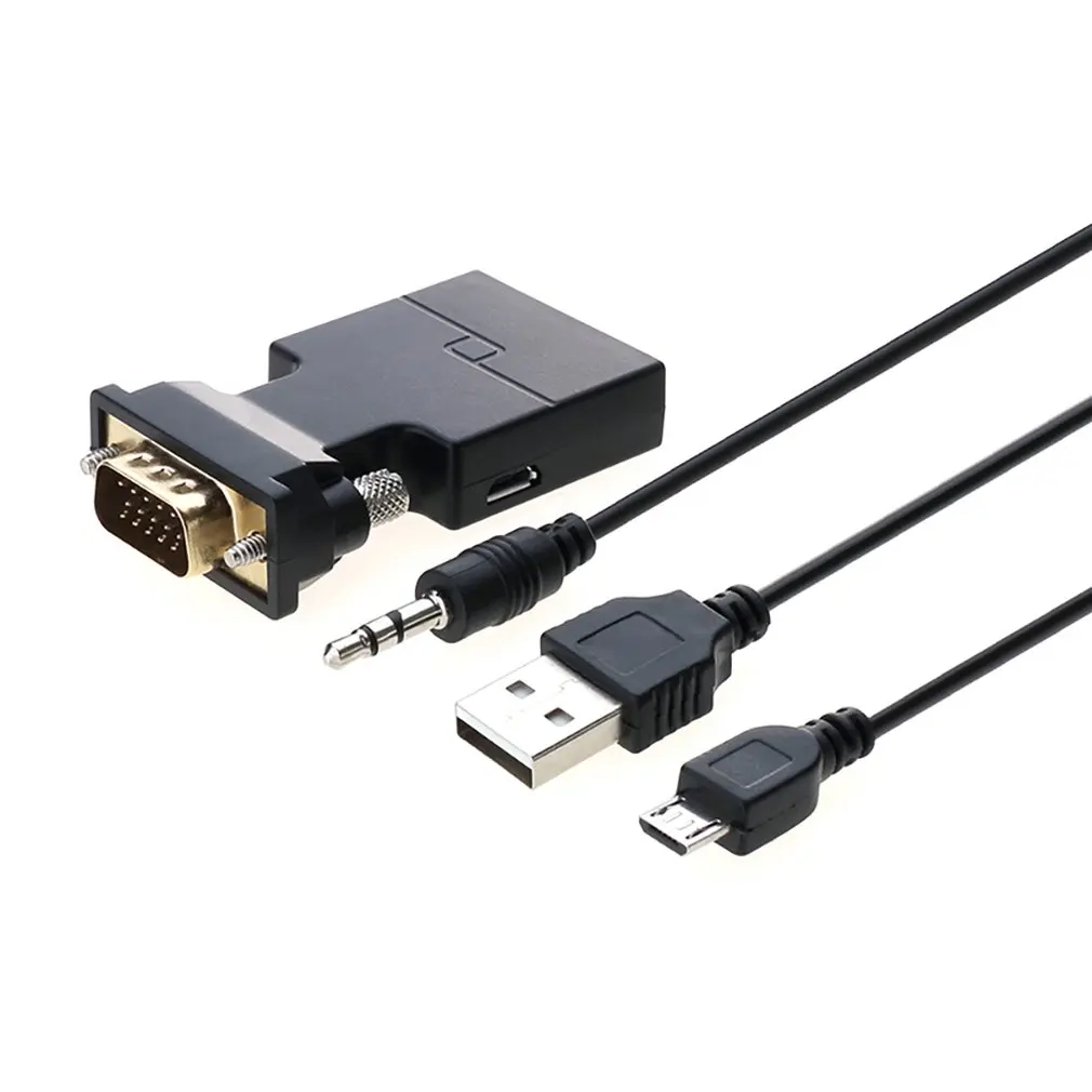VGA мужчина к HDMI Женский конвертер с аудио адаптером поддержка 1080 P выход сигнала для мультимедиа