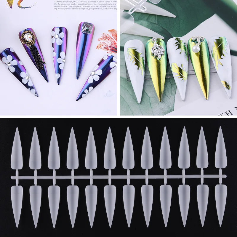 

Nail Art Armor Glue Nail Patch Long Edition Nail Plate Satin Salon A Natural Transparent Color 240 Pieces
