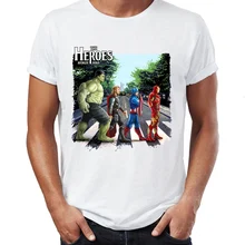 Camiseta masculina vingadores hulk thor capitão e stark abbey estrada artsy arte impressionante impresso t(China)
