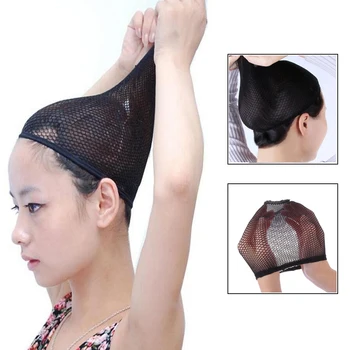 

Two Open 5Pcs New Stretchable Elastic Hair Nets Snood Wig Cap Cool Mesh Black/Brown Cool FishHairnet For Wigs OLD STREET
