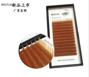 

HBZGTLAD New C/D curl 0.07 0.1mm 8/13mm false lashes Orange eyelash individual colored lashes Faux volume eyelash extensions