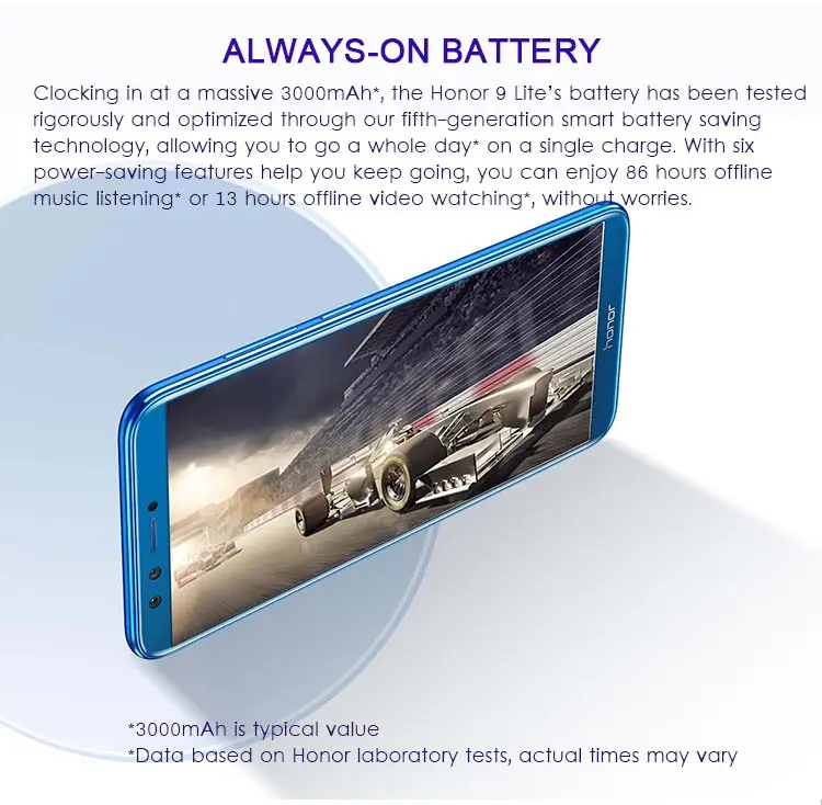 HUAWEI HONOR 9 LITE 3GB RAM 32GB ROM Hisilicon Kirin 659 2.36GHz Octa Core 5.65 Inch FHD+ Full Screen Quad Camera Android 8.0 4G LTE Smartphone