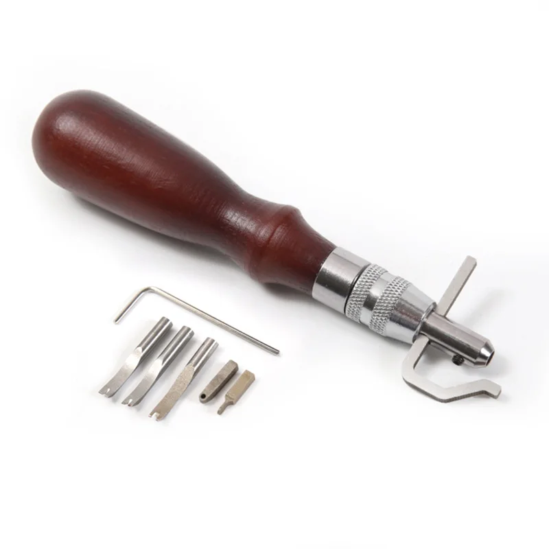 High Quality Solid Adjustable Pro Stitching Groover and Creasing Edge Beveler Leathercraft Sets To