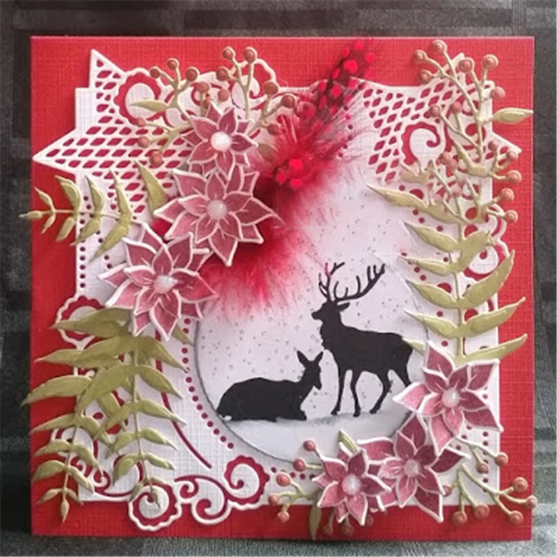 

2019 New Christmas Frame Metal Cutting Dies Stencils For Scrapbooking Card Making Cover Background Craft Die Cuts Album Decor