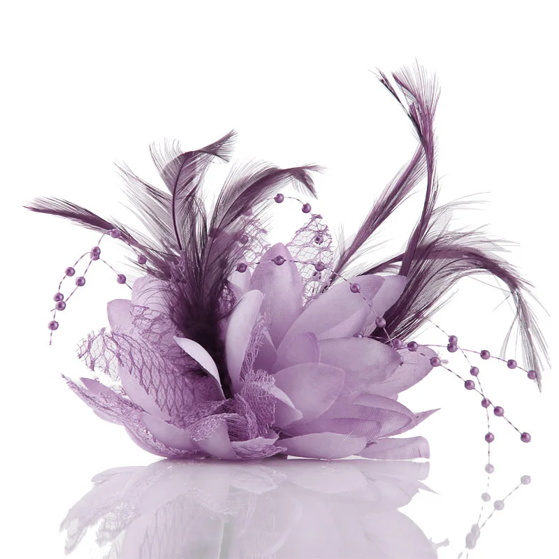 Цветок перо эластичная повязка на голову запястье манжеты свадебные заколки для волос шпилька корсаж аксессуары для волос