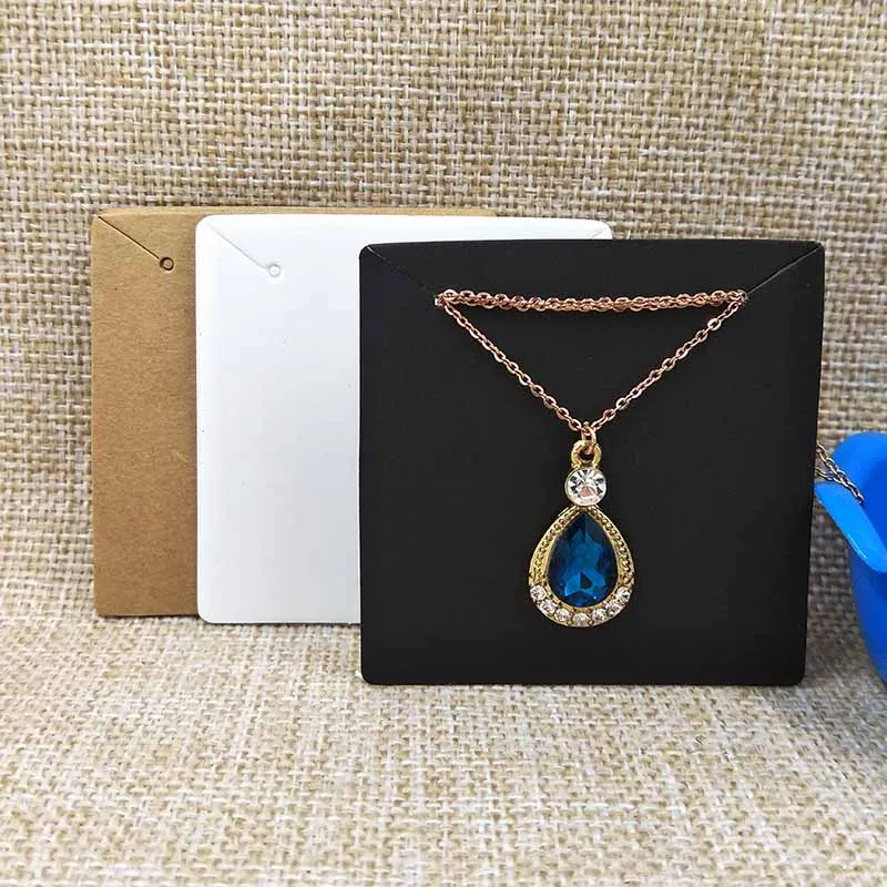 

6.5*6.5cm white/black/brown DIY blank products packing card paper necklace display card 100pcs per lot