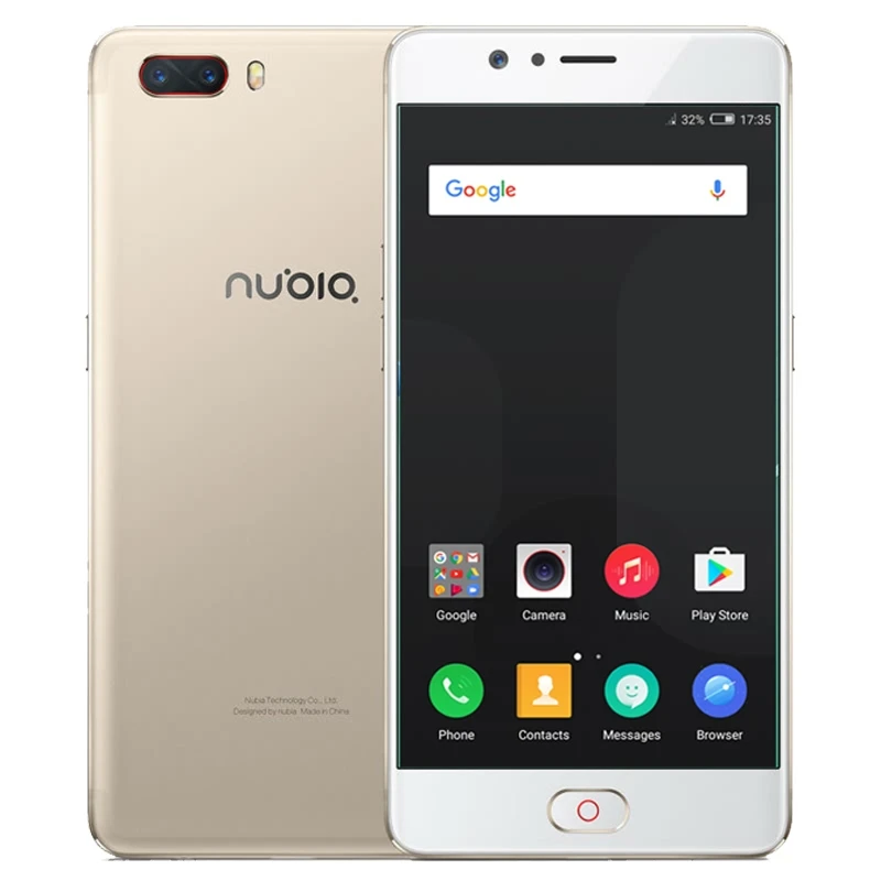 Мобильный телефон Nubia M2, 4G, 64G, Восьмиядерный процессор Snapdragon 625, 5,5 дюймов, двойной задний, 13,0 МП, большая батарея, 3630 мА/ч, фронтальный отпечаток пальца ID - Цвет: 4g64 champagne gold