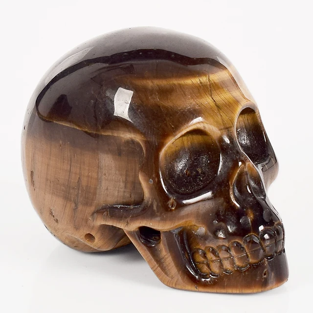 Natural Tiger Eye Carved Skull