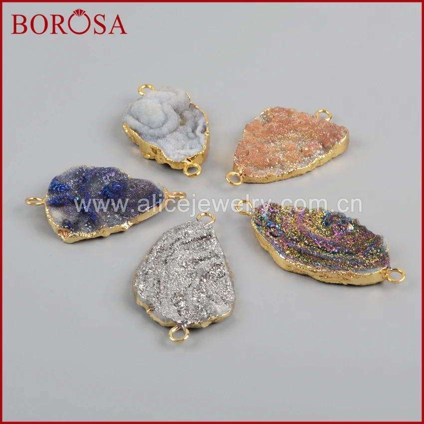 BOROSA 5 шт. свободный титановый Галактический кварцевый друзовый соединитель