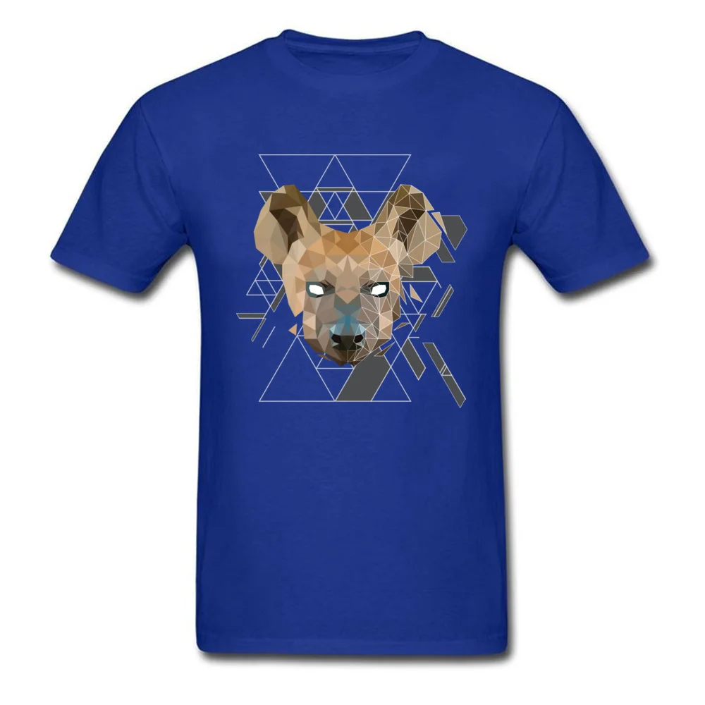 Geometric Hyena Top T-shirts for Men Printing Thanksgiving Day Tops Shirt Short Sleeve Fashion Tee-Shirt O Neck 100% Cotton Geometric Hyena blue