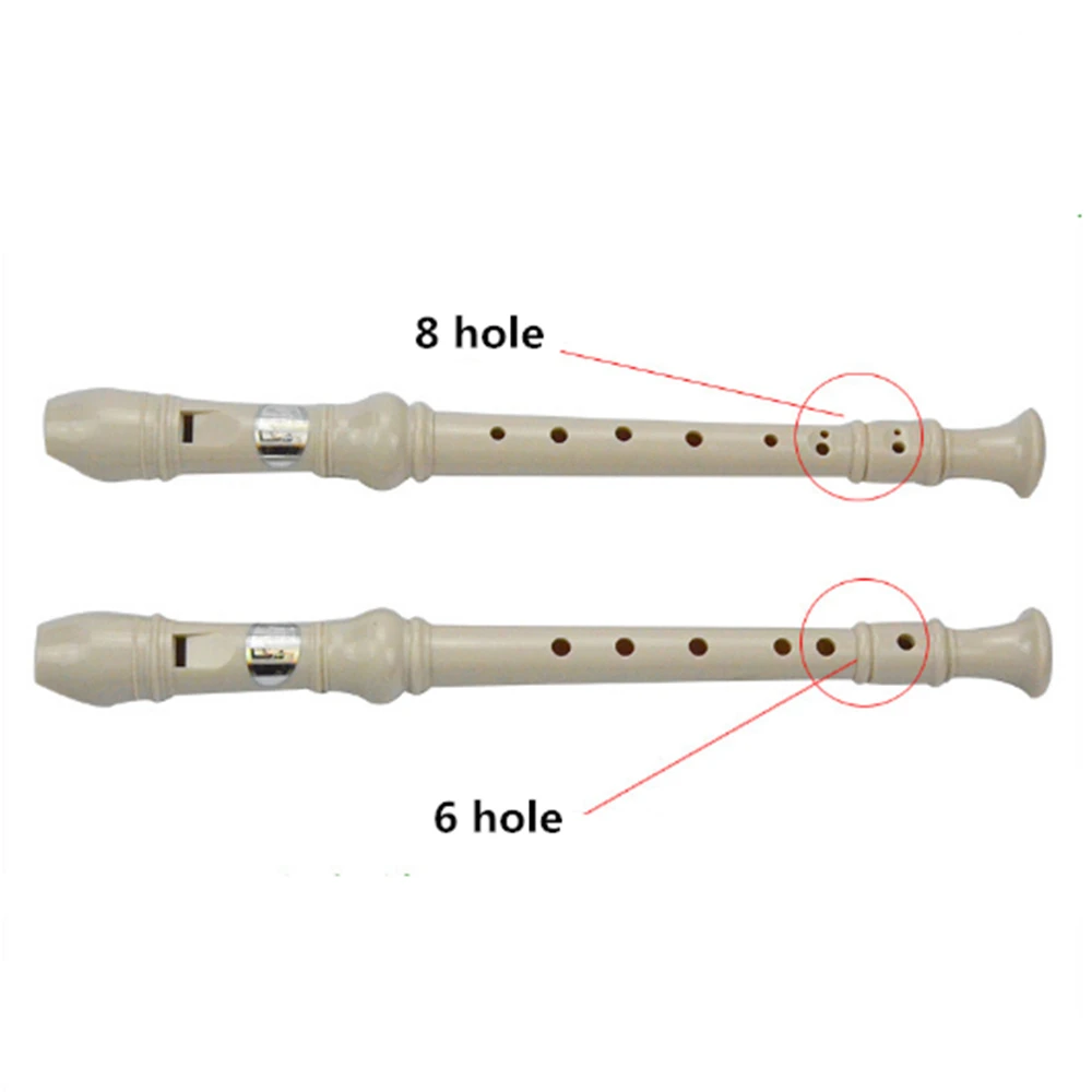 Milky white The German Label G 6 or 8 hole Soprano Recorder Flute with Cleaning Stick German