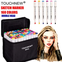Touchnew 168 Цвета набор художник Dual Head эскиз touchnew in набор маркеров для живописи Экологичные школьные принадлежности маркер дизайн маркер