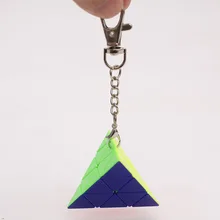 Мини-пирамида, куб, магические кубики, брелок, 3,5 см, волшебные кубики, подвеска, твист, головоломка, игрушки для детей, подарок, волшебный куб