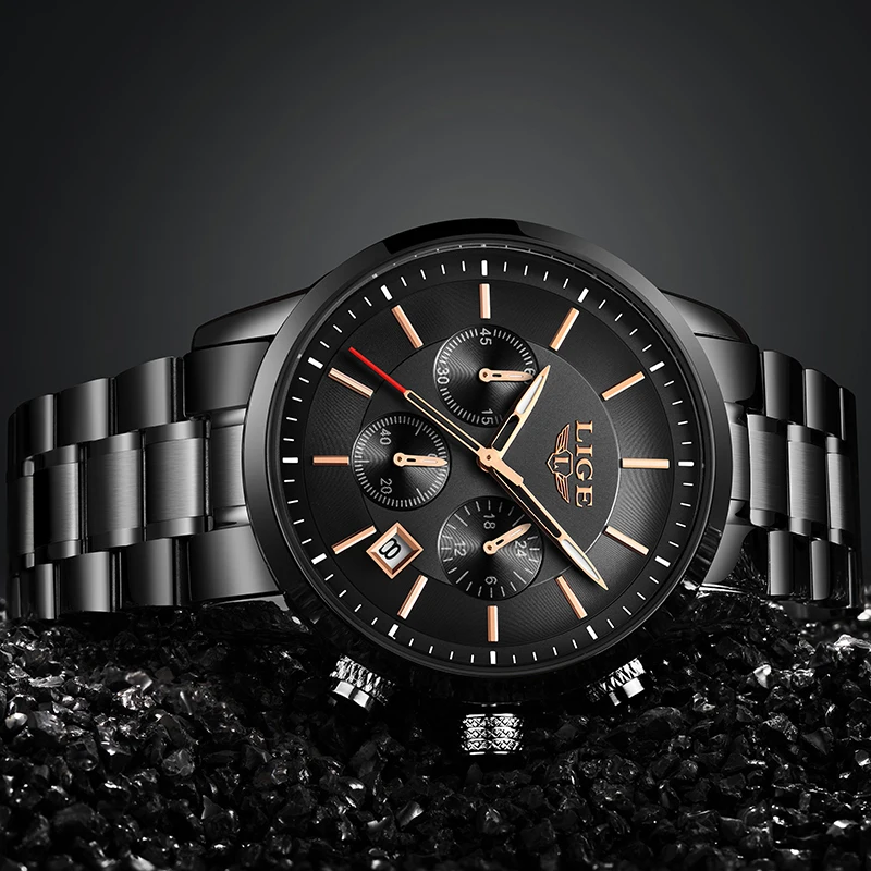 LIGE Mens Watches Top Brand Luxury Men's Sports Watch For Male Casual Waterproof Date Analog Quartz Watch Men Clock Reloj Hombre