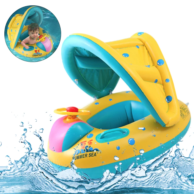 

Inflatable Pool Float Swimming Pool Baby Kids Swimming Ring Water Fun Pool Toys Swim Ring Seat Boat Water Sport Awning Summer