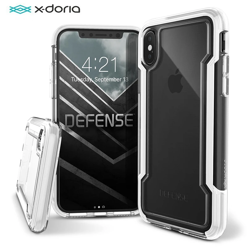 

X-Doria Defense Clear Phone Case For iPhone XS X Military Grade Drop Tested Protective Case Coque For iPhone XS X 10 Back Cover