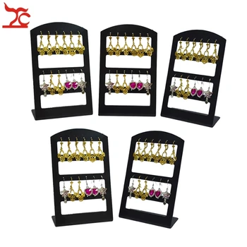 

5PCS/Lot 12Pairs Mini Acrylic Black Earring Display Rack 24 Holes L Design Earring Stud Jewelry Display Organizer Holder Stand