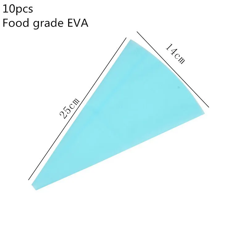 10/100/200/300PCs Disposable pastry bag icing piping cake nozzles Cupcake Decor Fondant Cake Cream Pastry Tip Baking Tools 7 - Цвет: 10pcs blue