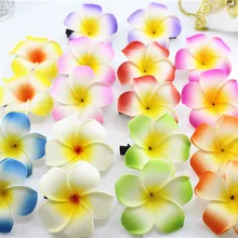 20 mixed color Foam Hawaiian Plumeria flower Frangipani Flower bridal hair clip 4.5cm f-8-m