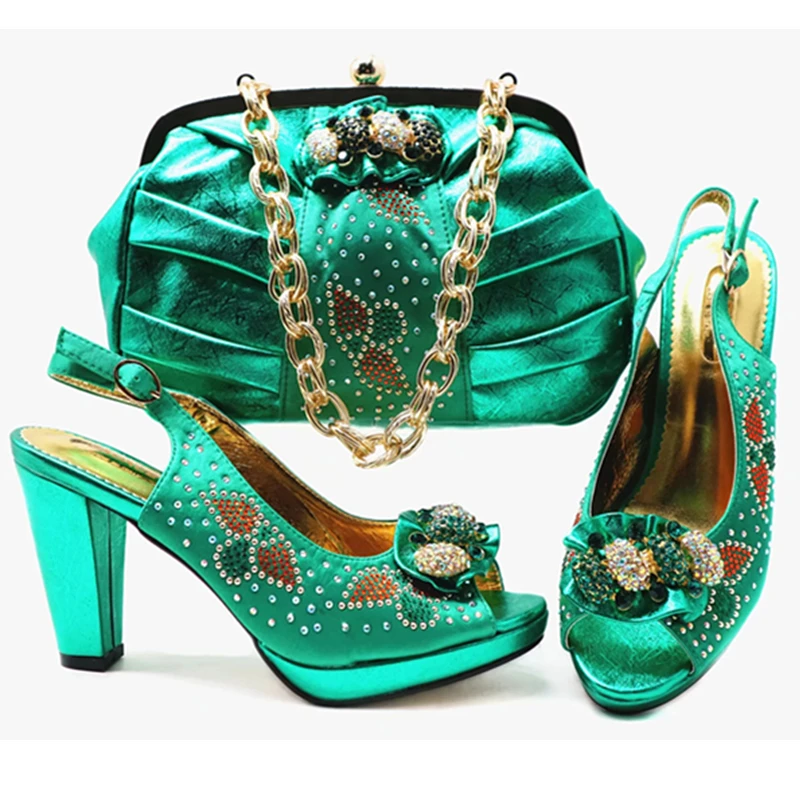 African Shoes and Matching Bag Set High Quality Shoe and Matching Bag for Nigeria Party Women