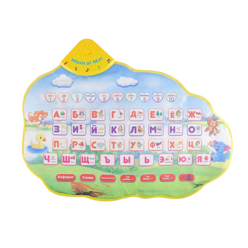 

Musical Kids Children Play Mats Playmat With Russian Language Alphabet Books Electronic Newborn Learning Educational Baby Toys