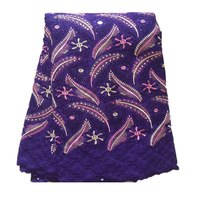 

2018 high quality lace swiss voile lace in switzerland purple swiss lace purple voile lace fabric with stones