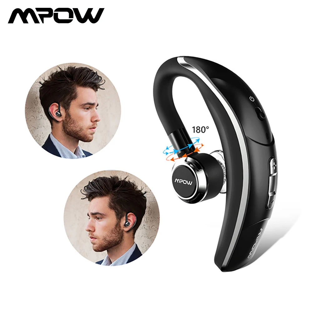 Mpow BH028 Wireless Single Car Headphone Portable Handsfree Bluetooth 180 Rotation Earbuds Earphones With Mic For iOS Android