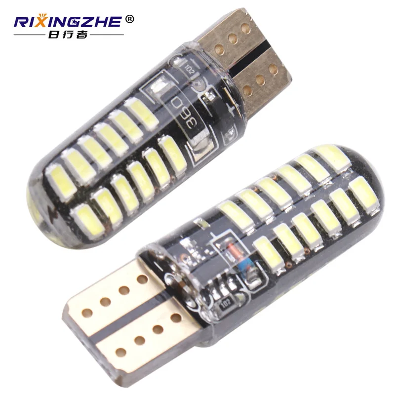 RXZ 10 шт. T10 W5W светодиодный силиконовый гелевый свет 194 168 3014 24SMD светодиодные лампы