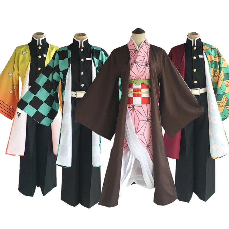 Аниме демон убийца Косплей Костюм Kimetsu no Yaiba Kamado Tanjirou Nezuko Agatsuma Zenitsu Tomioka Giyuu костюм