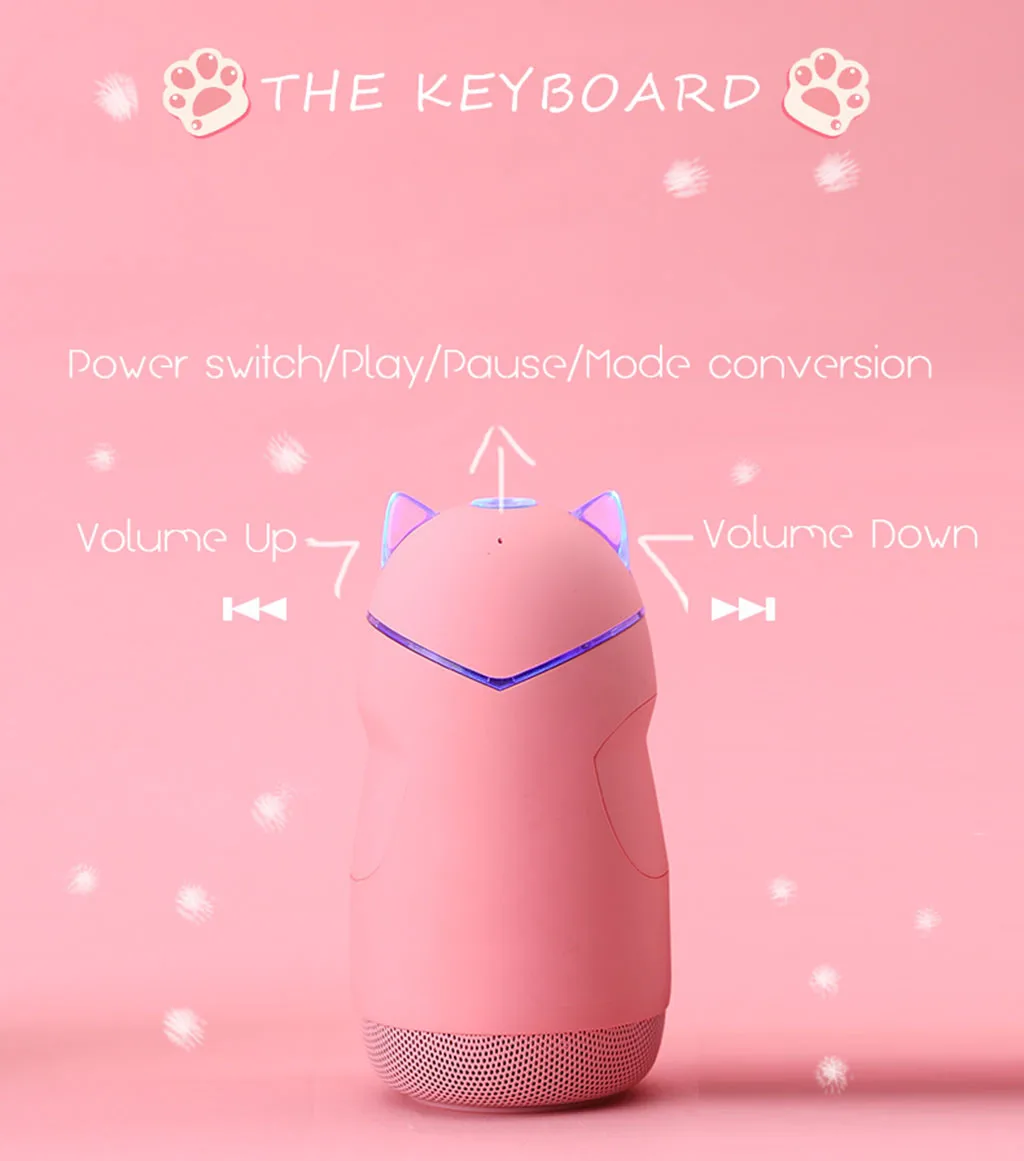 VOBERRY модный внешний вид мультфильм 3 Вт беспроводной Bluetooth динамик Громкая связь вызов мини кошка портативный бас динамик
