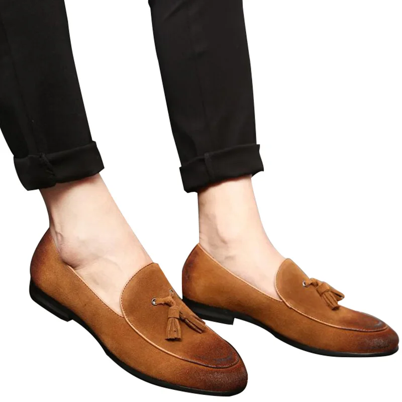 Tangnest/Новинка; летние мужские туфли из натуральной кожи; модные мужские туфли на танкетке с кисточками; однотонные мужские туфли без застежки для вождения; 4 цвета; XMR2101