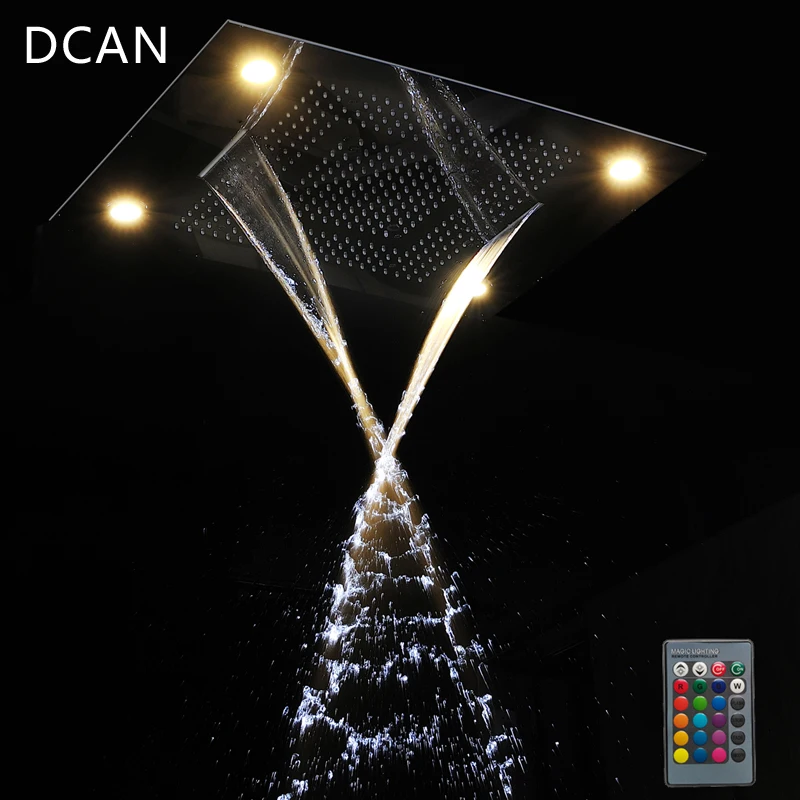 Multi Function Rainfall Shower Heads Led Light Remote Control Shower Head 600800mm Ceiling Rain Shower Waterfall Massage (4)