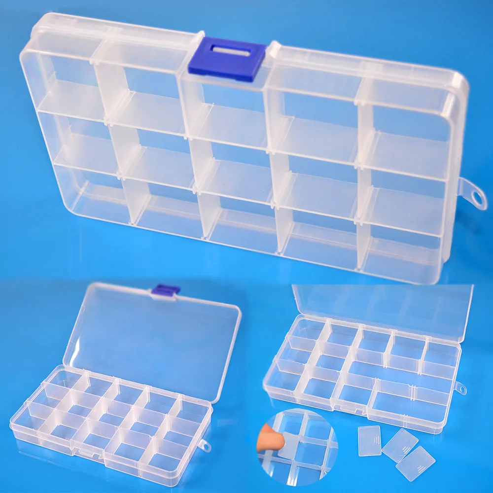 Buy 15grid Jewelry storage Box plastic Transparent