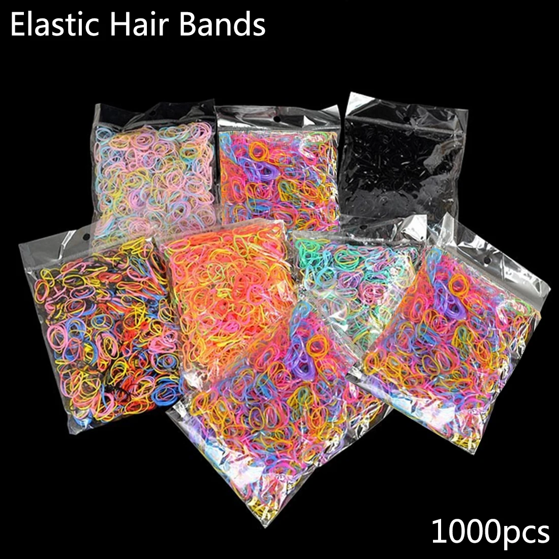

Girls' Elastic Hair Band About 1000pcs/pack TPU Hair Holder Rubber Rope Silicone Hair Accessories Tie Gum Holder