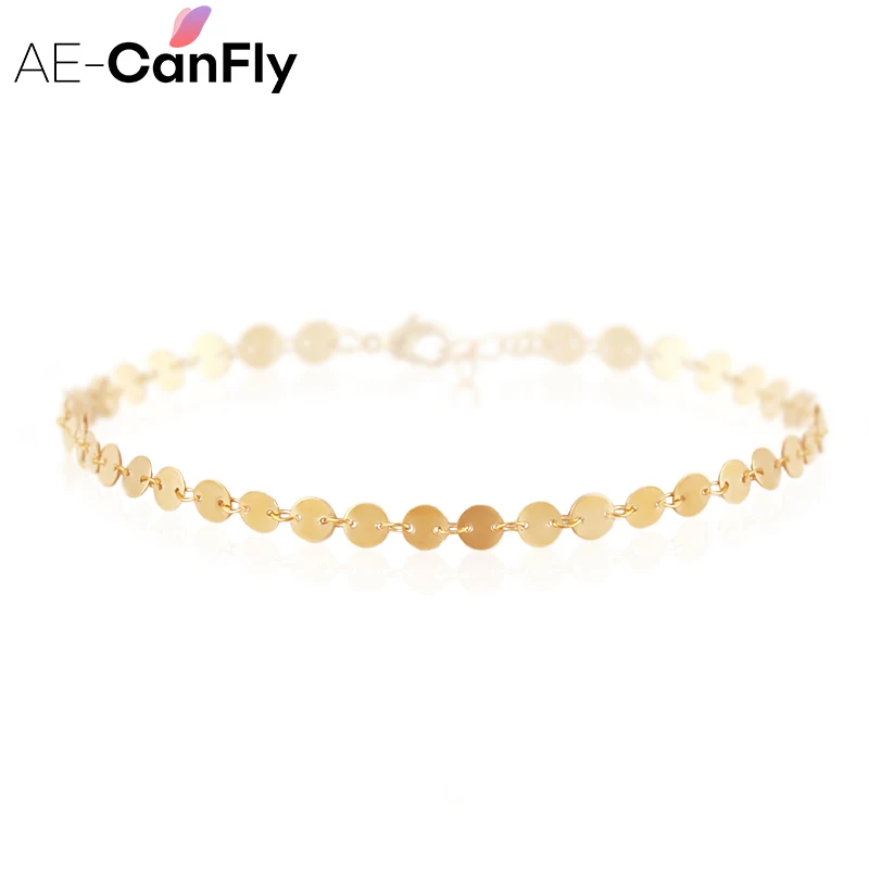 AE CANFLY Мода 2016 года простой цвета: золотистый Серебристый цепи Цепочки и ожерелья