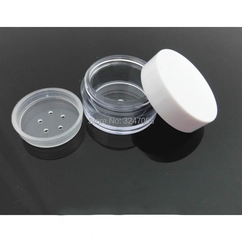 5ml/g 10/30/50/100pcs Plastic Empty Cosmetic Containers, Portable Beauty Loose Powder Jar with
