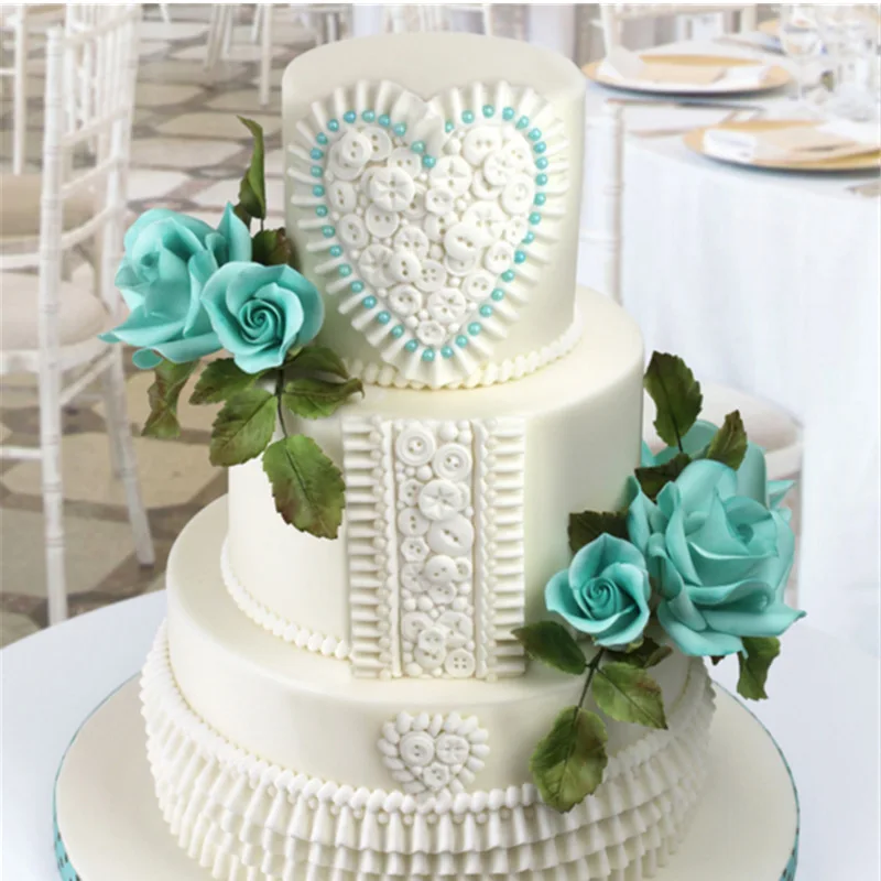 

Dearfod 9901 Heart with Button Strip with Button Sugar Craft Mold Chocolate Mold Cake Decoration Mold Kitchenware DIY Tool
