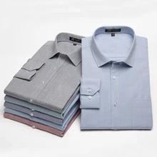 2019New поступление Мода хлопок и лен Для мужчин рубашки классические Стиль Формальные с длинным рукавом однотонные повседневные Большие размеры SMLXL2XL3XL4XL