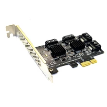 Adaptador/conversor pcie riser, 4 portas sata 6gbps para pci express card controlador pci-e para sata iii expansão placa adaptadora para pc