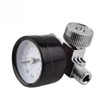 

Black Metal 0-6MPa Dial 1/4 inch Pneumatic Air Control Compressor Pressure Gauge Regulator Valve