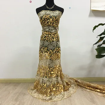 

Latest African Laces 2019 In Gold Tulle Lace Fabric For Wedding Bride 059 Tulle Mesh Lace High Quality Lace Fabric