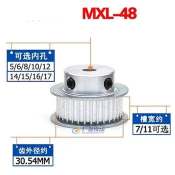 

2pcs MXL Type 48T step Timing Pulley 5/6/6.35/8/10/12/14/15mm Inner Bore 6mm 10mm Belt Width 2.032mm Pitch Timing Belt Pulleys