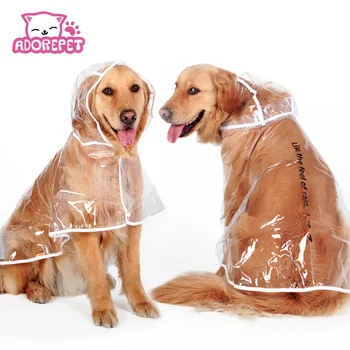 

Transparent Big Large Pet Dog Cat Raincoat Rain Jacket Coat Clothes Golden Retriever Dog Puppy Waterproof Rainsuit Clothes