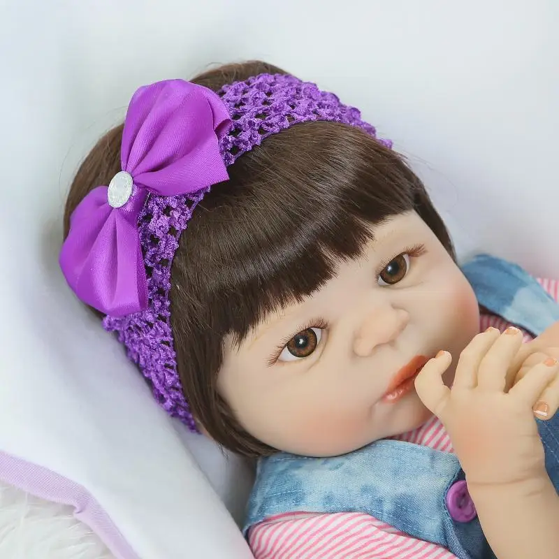 NPK 57 см полный Силиконовый реалистичный Новорожденный ребенок девочка лучший детский день подарок Рождественский подарок из силикона reborn baby dolls