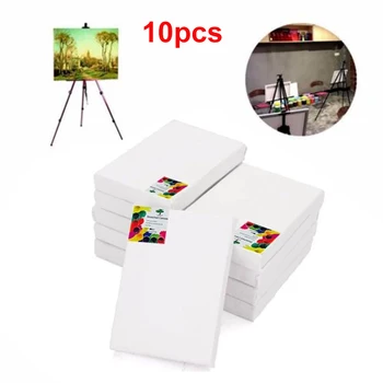 

White Primed Blank Drawing Novelty Display Acrylic Accessories Oil paint board 10*10CM Crafts Framed DIY 10pcs